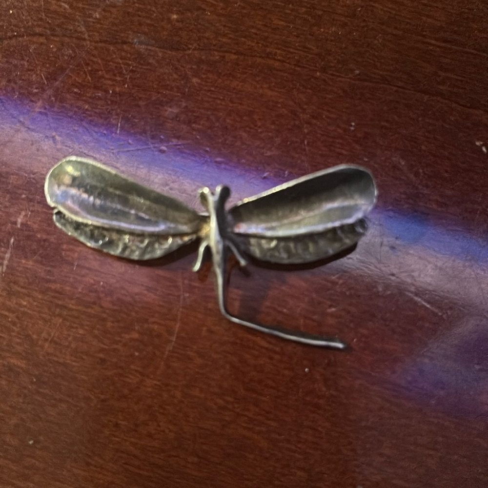 ❤️FINAL❤️Hand crafted sterling dragonfly brooch